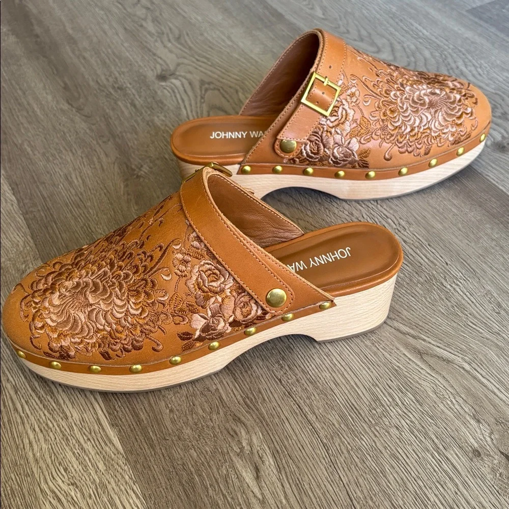 Johnny Was Mono leather Clog Tonal size 8.5 Retail $198 - Picture 8 of 13
